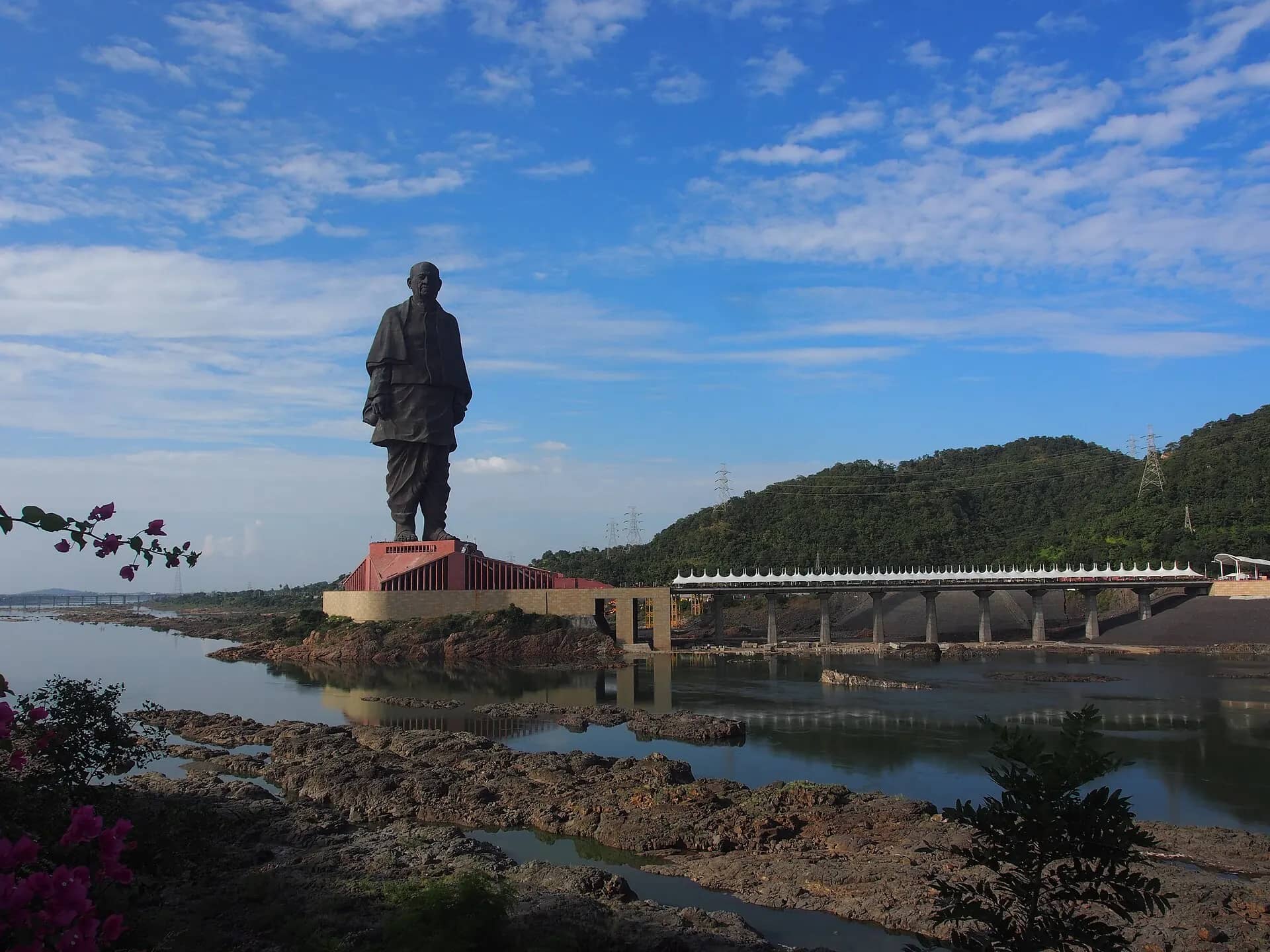 Statue of Unity on the Narmada river, Ekta Nagar