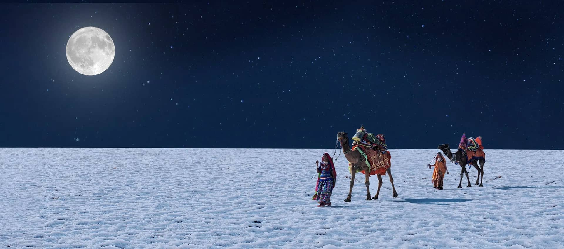 Full moon over the White Rann